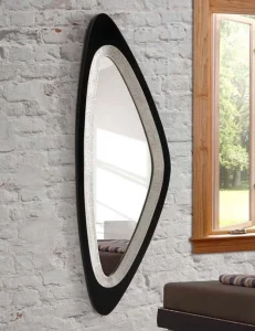 Long Black Oval Mirror