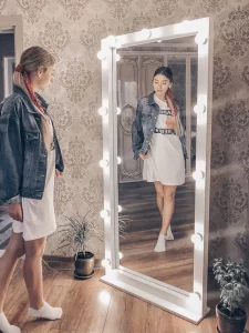 Full length standing vanity mirror