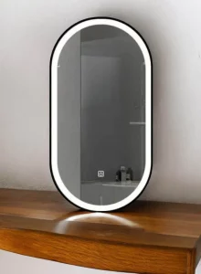 Black Aluminum Capsule LED Mirror