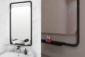 Black metal framed mirrors