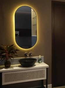 Brass Capsule LED Mirror